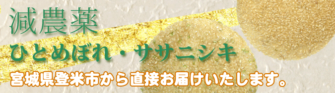 減農薬ひとめぼれ・ササニシキ　宮城県登米市から直接お届けいたします。